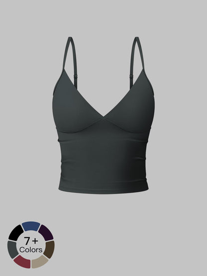 Women's Solid Color Sports Cami Top, Breathable Comfortable Sports Top - image 24