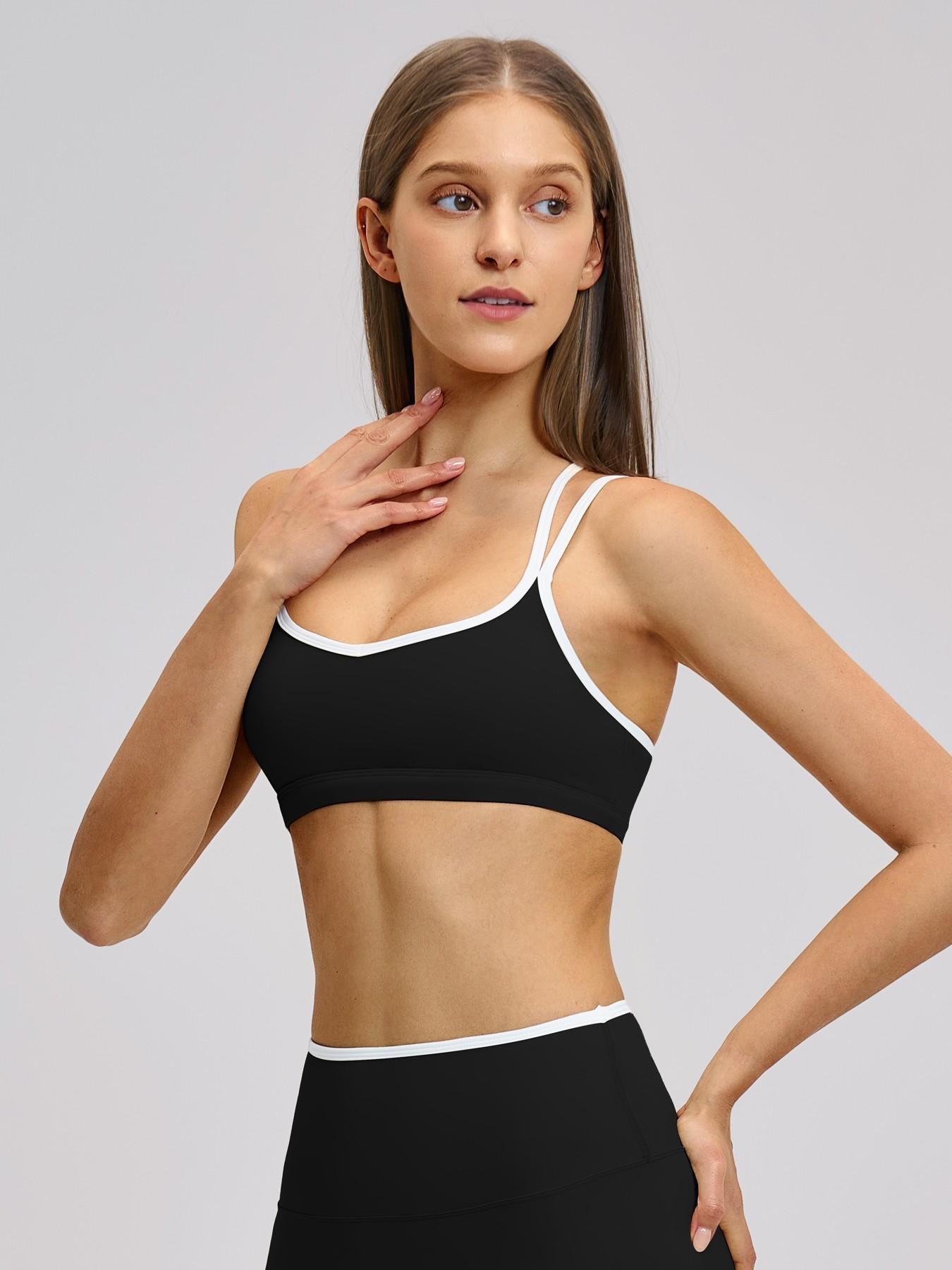 Colorblock Skin-Touch Sports Bra, Sporty Bra - image 10