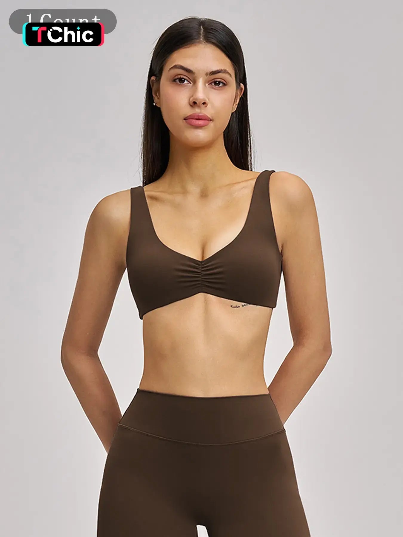 Sexy Backless Yoga Bra, Gathered Sports Running Fitness Underwear
