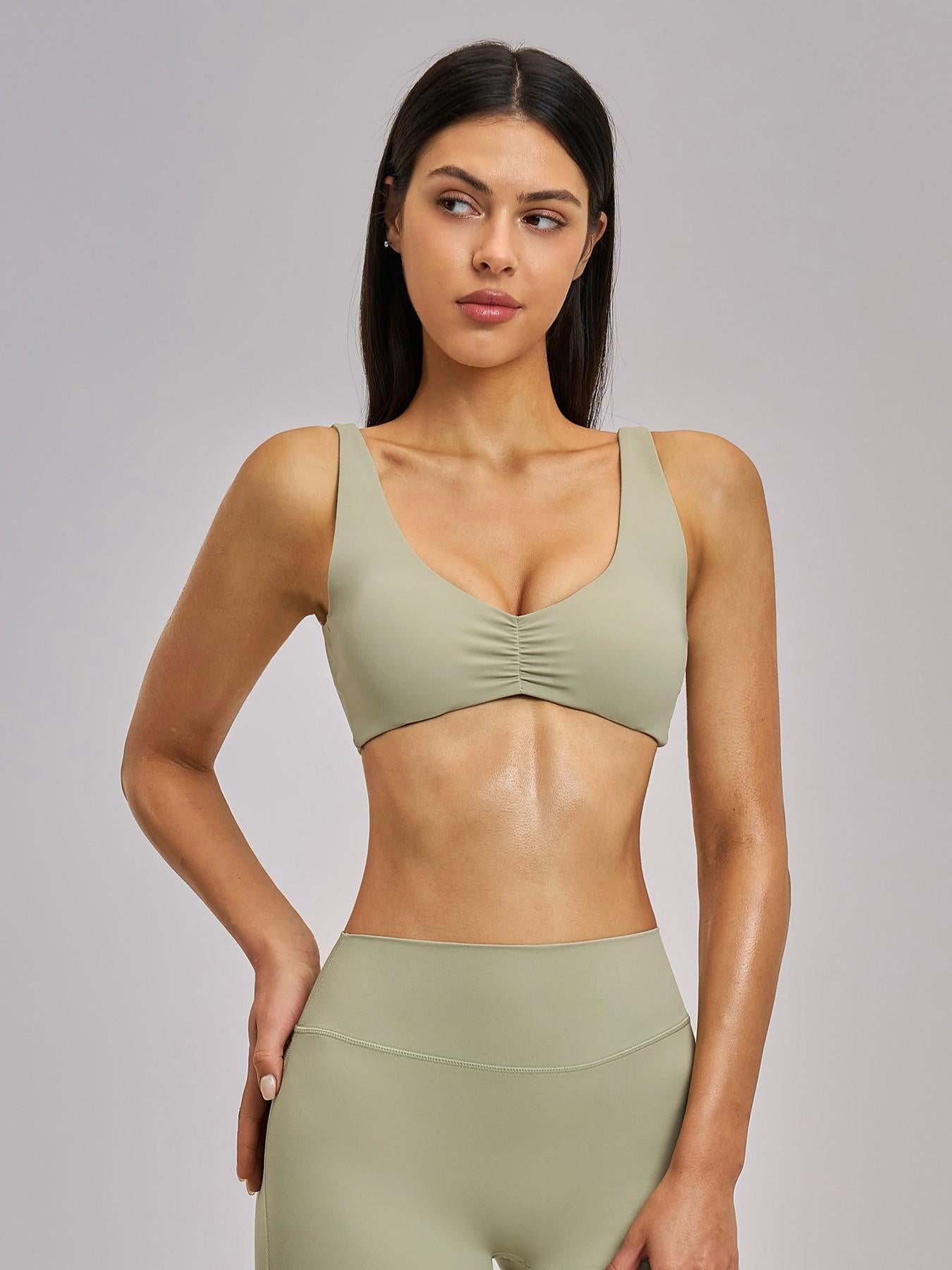 Sexy Backless Yoga Bra, Gathered Sports Running Fitness Underwear - image 10