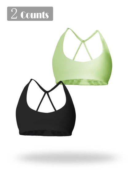 Women's Solid Wireless Sports Bra, Breathable Comfortable Sports Bra