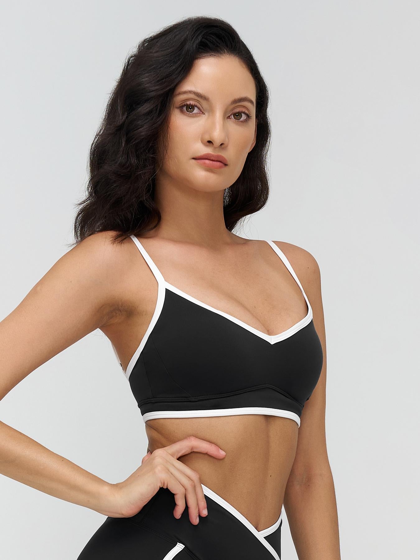 Women's Colorblock Yoga Bralette, Dual Shoulder Straps Design - image 11