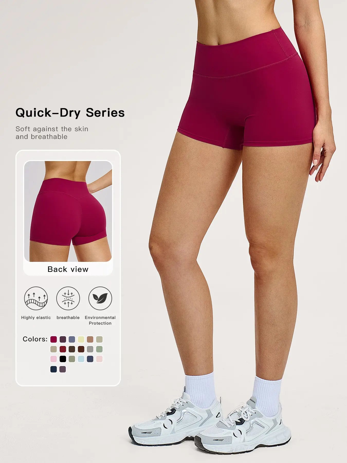 Women's High Waist Yoga Shorts, Tight-Fitting Workout Pants