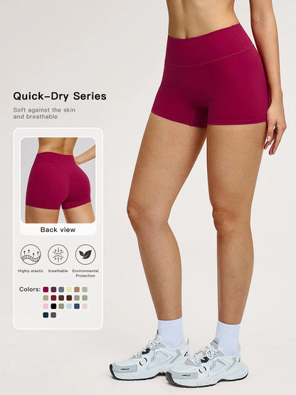 Women's High Waist Yoga Shorts, Tight-Fitting Workout Pants