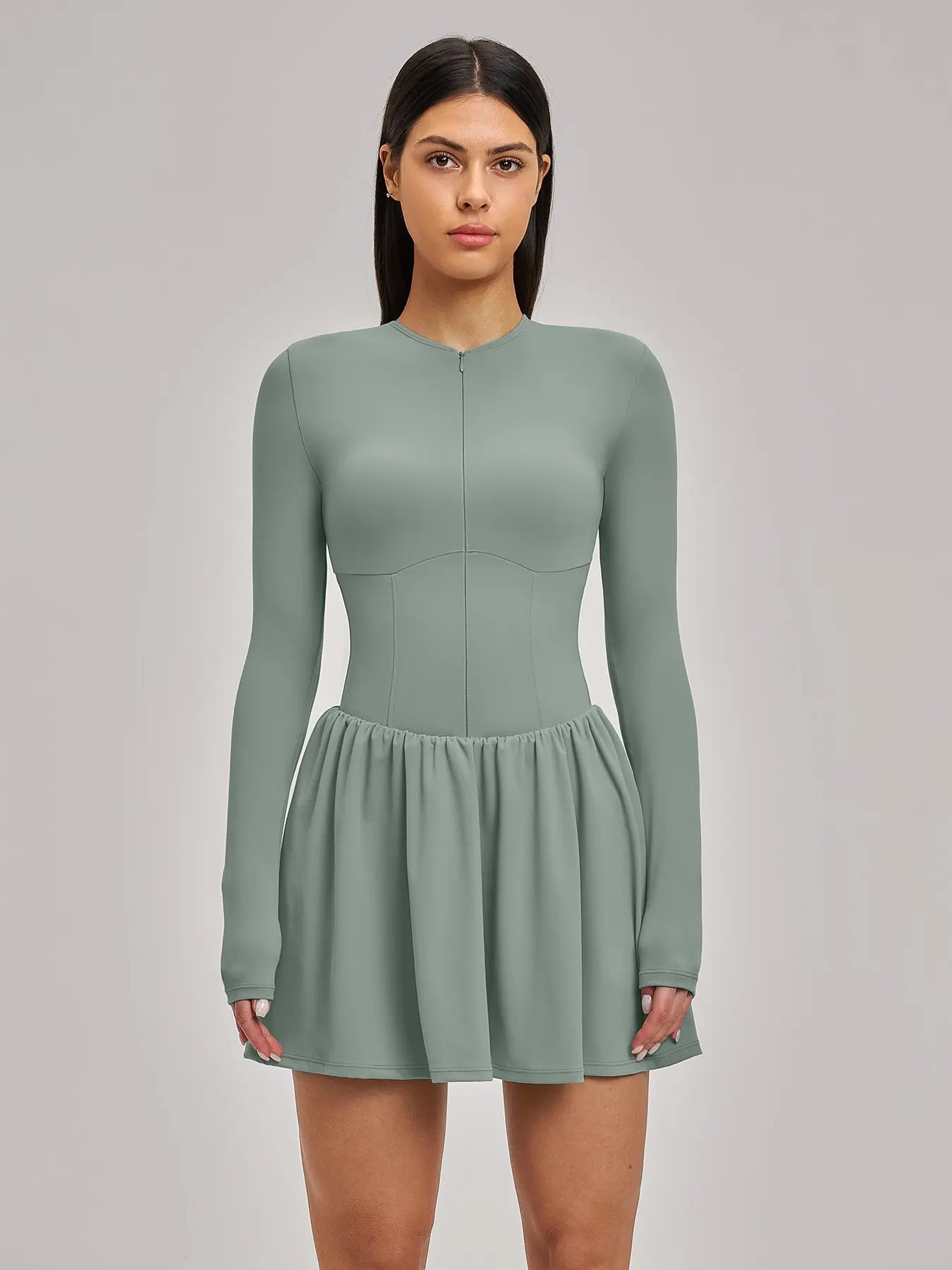Nude Feel Two-Piece Tennis Skirt, Anti-Slip Inner Layer - image 3