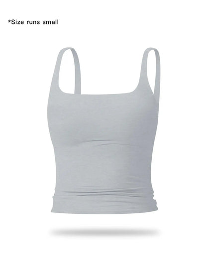 Women's Solid Color Sports Tank Top for Yoga & Gym