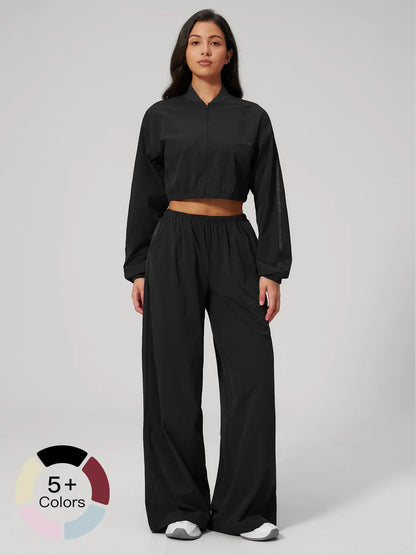 Women's Sun Protection Sportswear Yoga Set, Long Sleeve Top & Pants