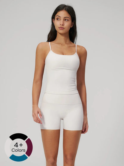 Creamy Soft Shockproof Sports Tank Top Set, High Waist Butt Lifting Fitness Wear