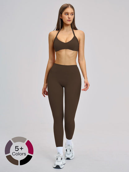 Cross-Border Fleece Yoga Set, Hollow Back Halter Top - image 19