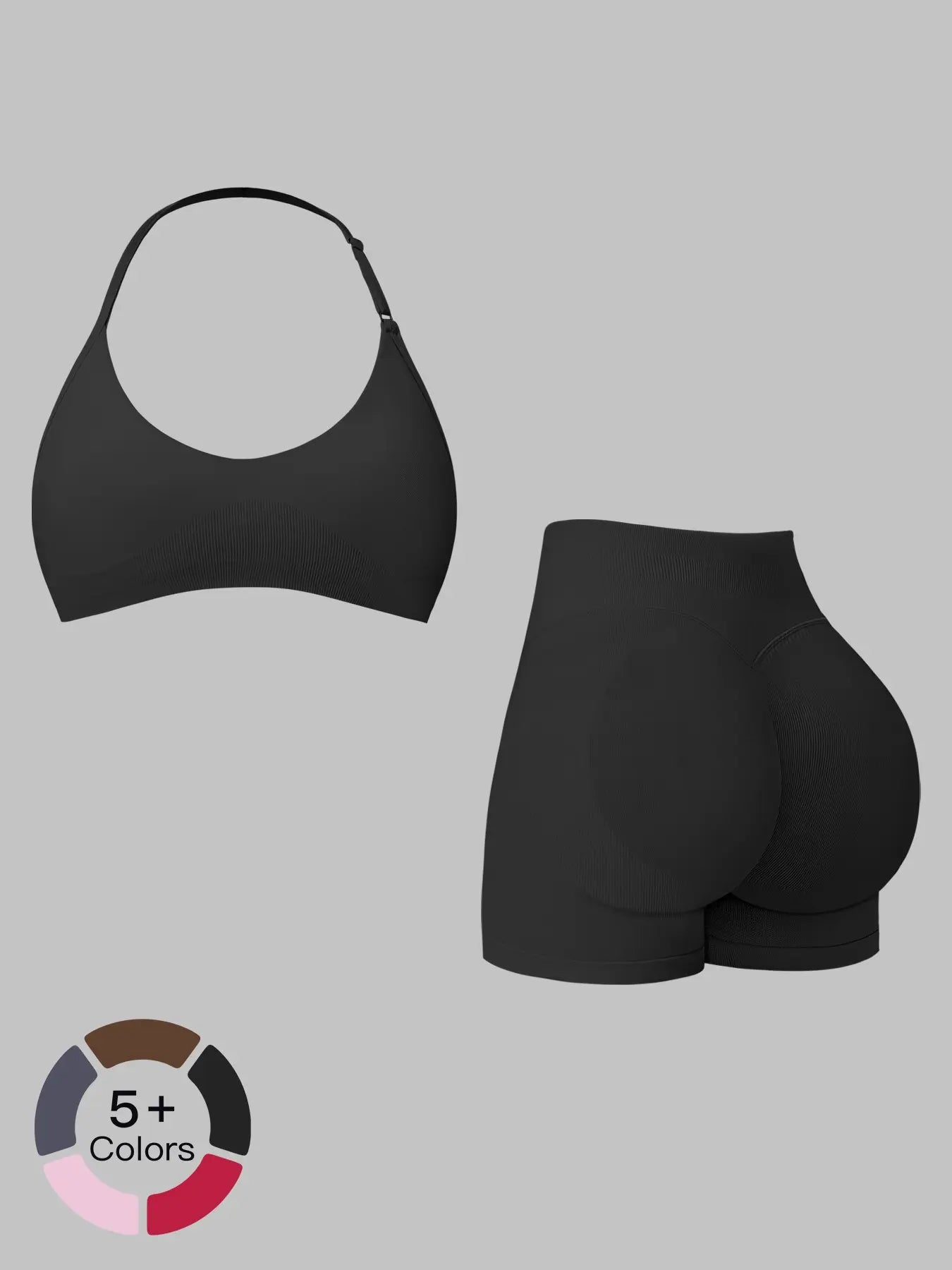 European and American Style Yoga Set for Women, Waist Cinching Tight Fit Peach Butt Quick-Dry Running… - image 3