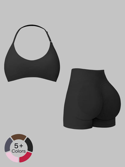 European and American Style Yoga Set for Women, Waist Cinching Tight Fit Peach Butt Quick-Dry Running… - image 3