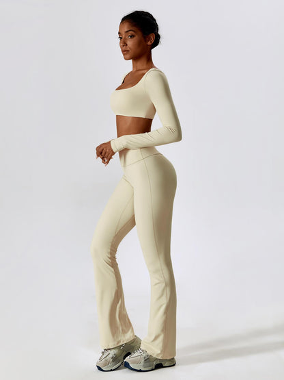 Women's Spring & Fall Shockproof Long Sleeve Yoga Set, Quick-Dry Tight-Fitting Leggings Fitness - image 13