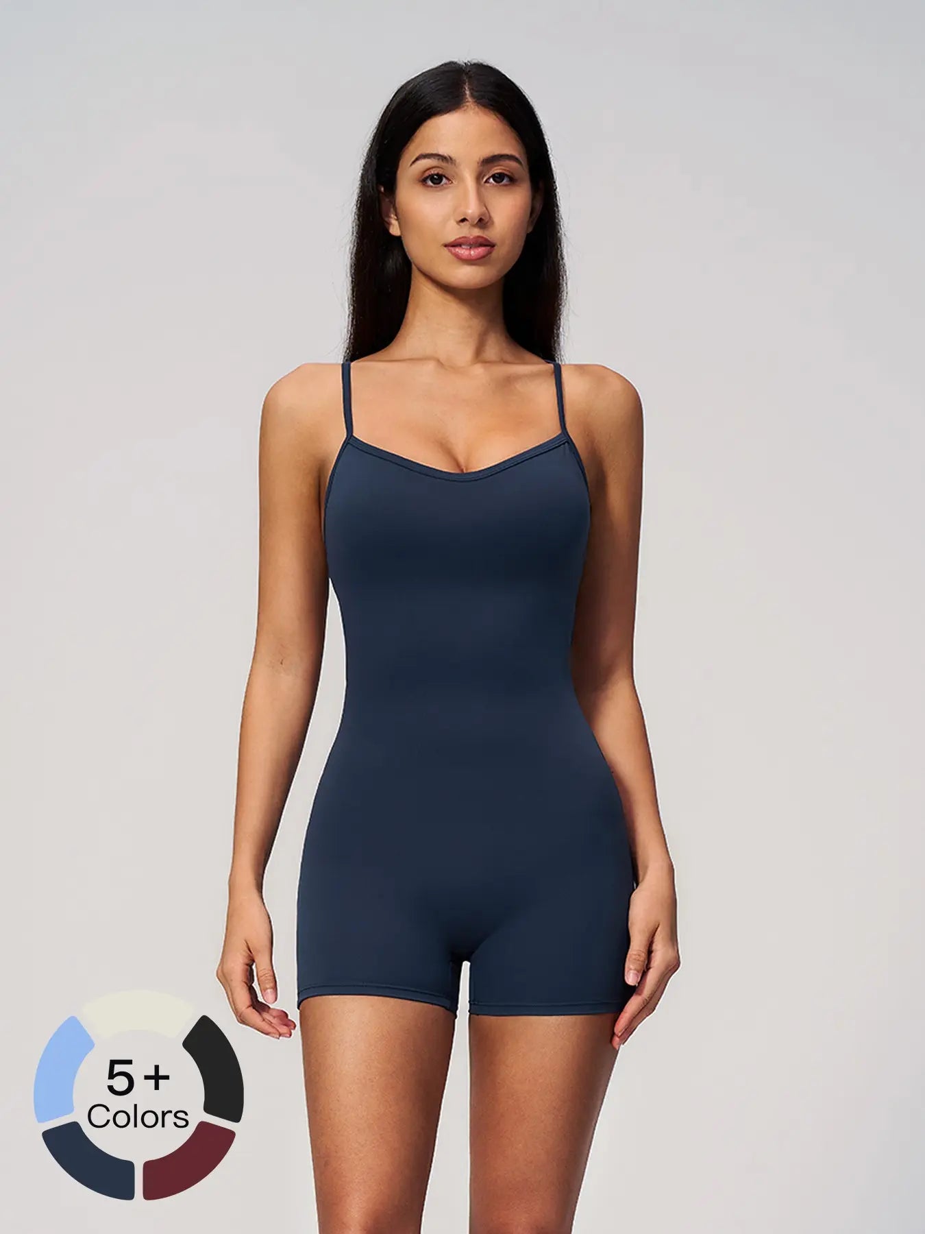 Cross Back Yoga, Tight Fit High Waist One-Piece Gym Shorts