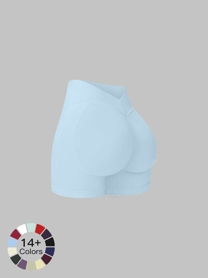 Women's Seamless Knitted Yoga Shorts, V-Neck Waist - image 11