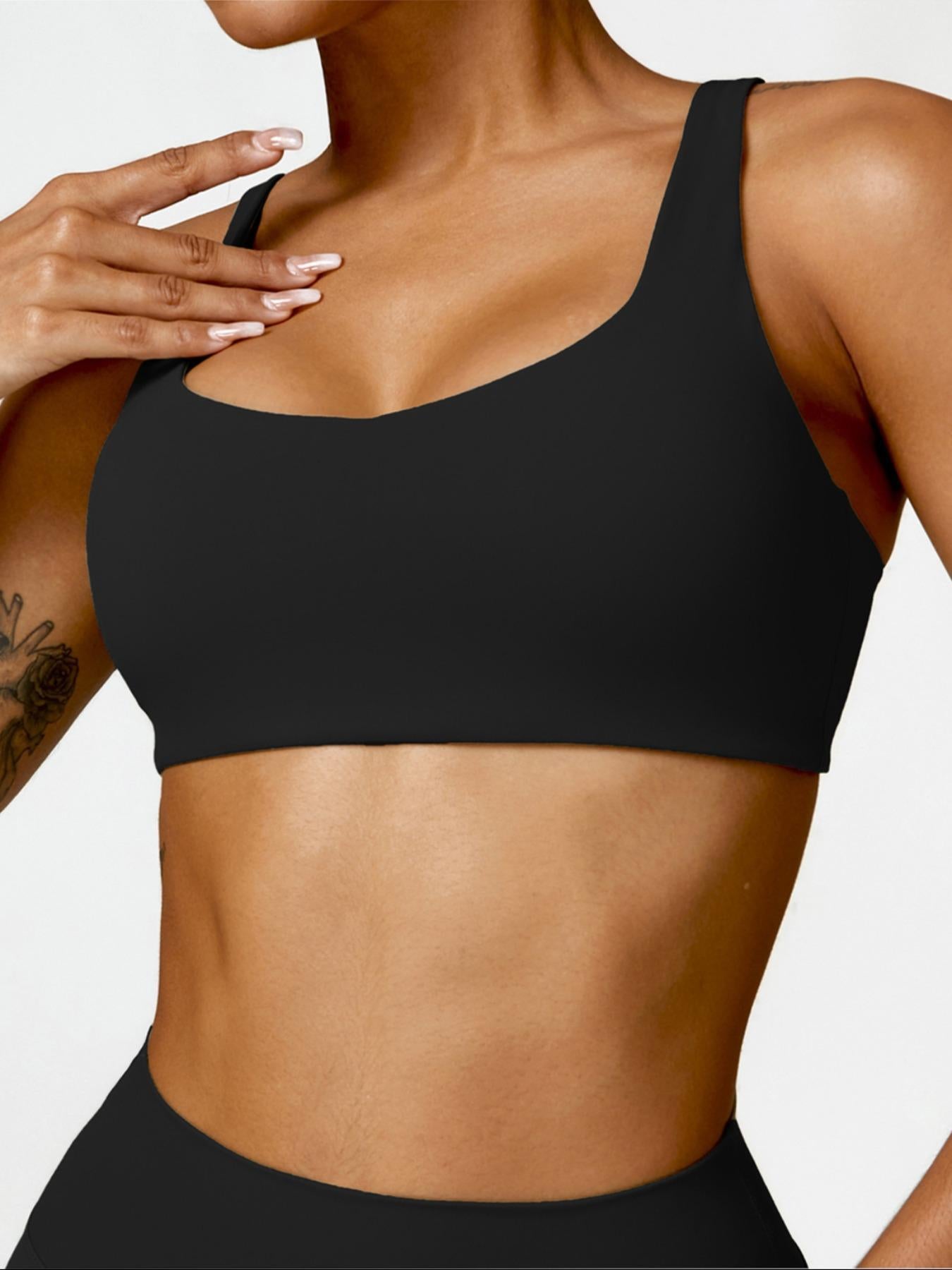Women's Solid Backless Sports Bra, Quick Drying Breathable Comfortable Wireless Workout Yoga Bra - image 11