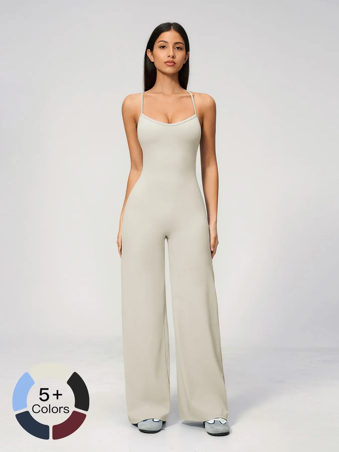 Cross Back Yoga Jumpsuit for Women, Sporty Style