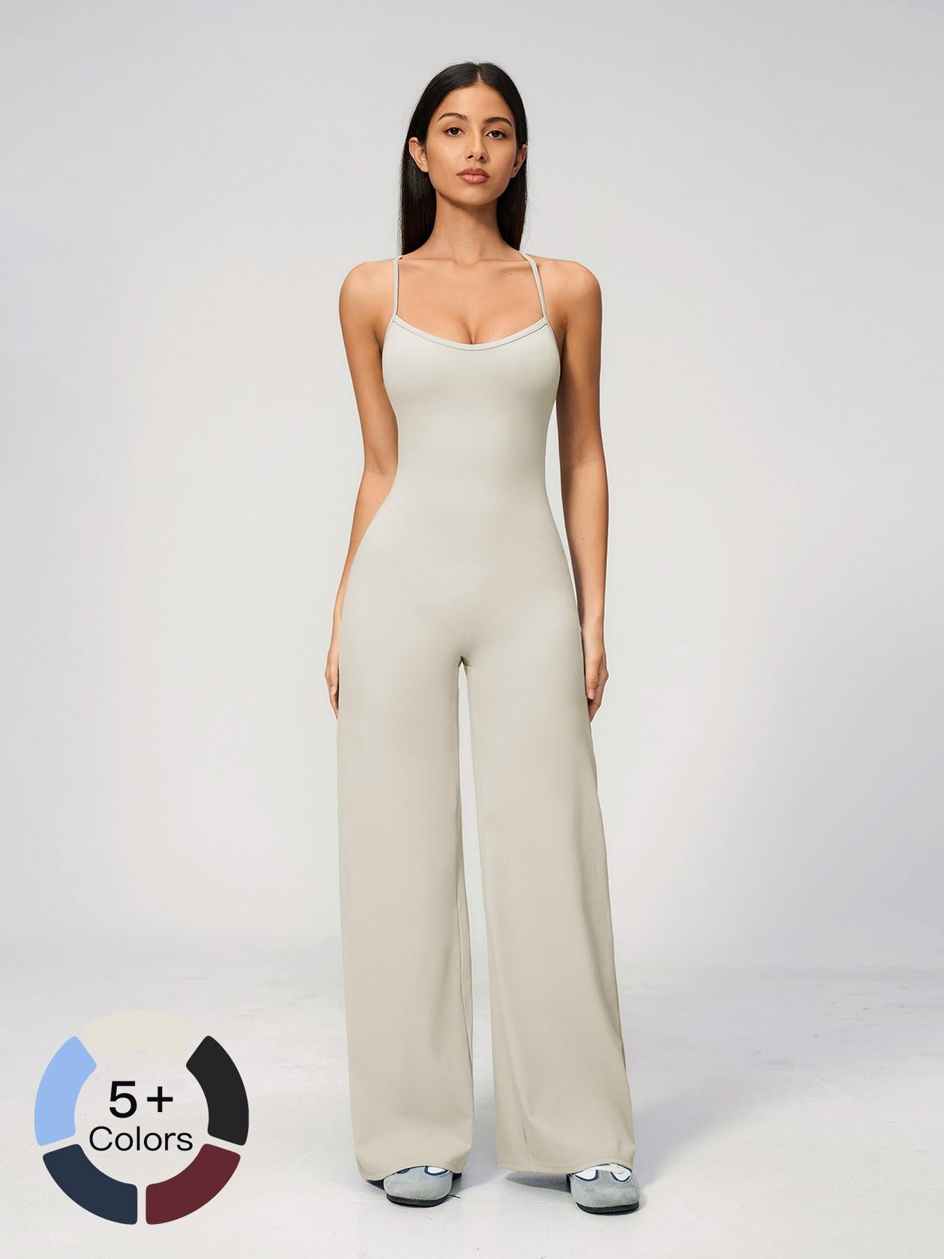 Cross Back Yoga Jumpsuit for Women, Sporty Style - image 20