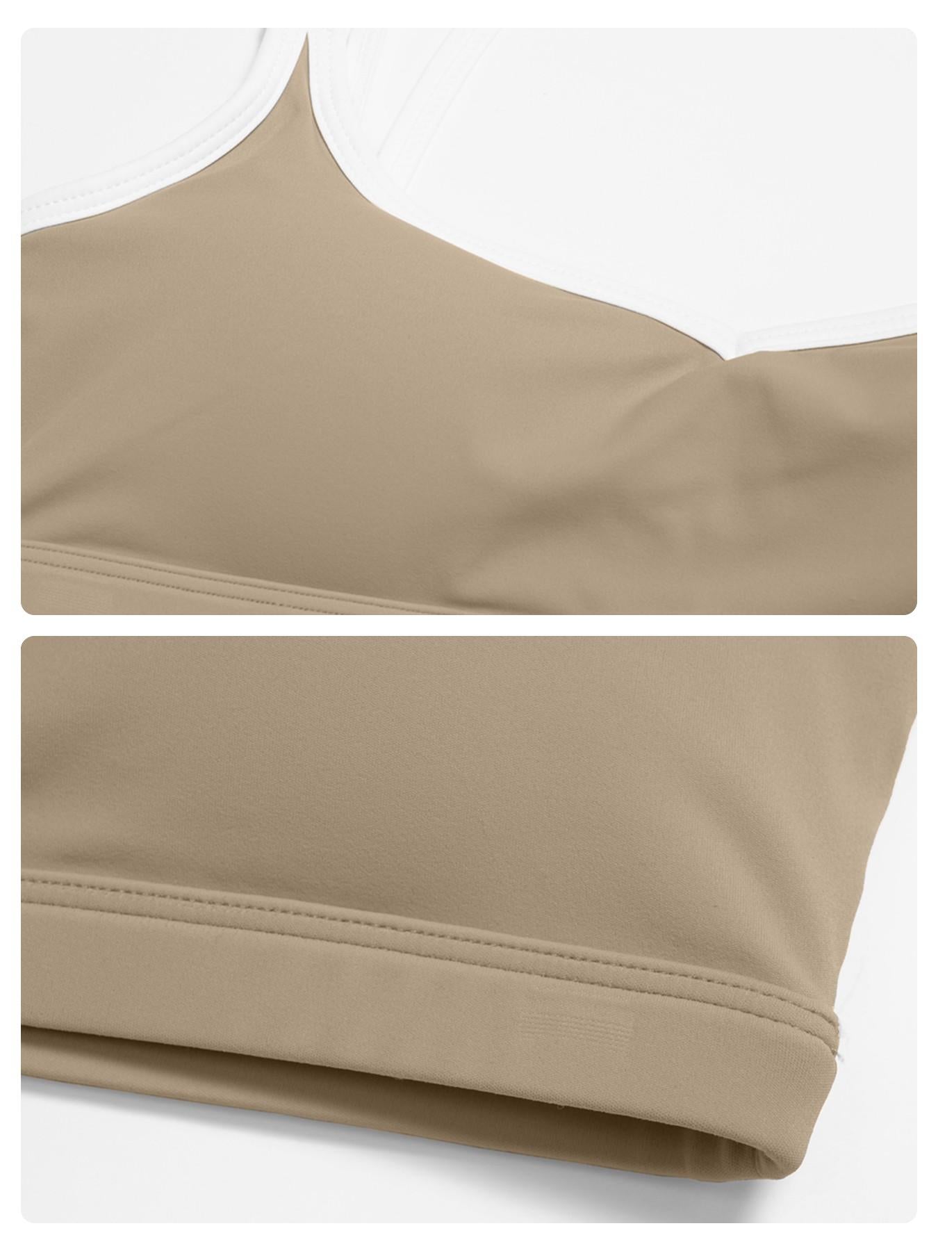 Colorblock Skin-Touch Stretch Sports Bra, Workout Bra - image 13
