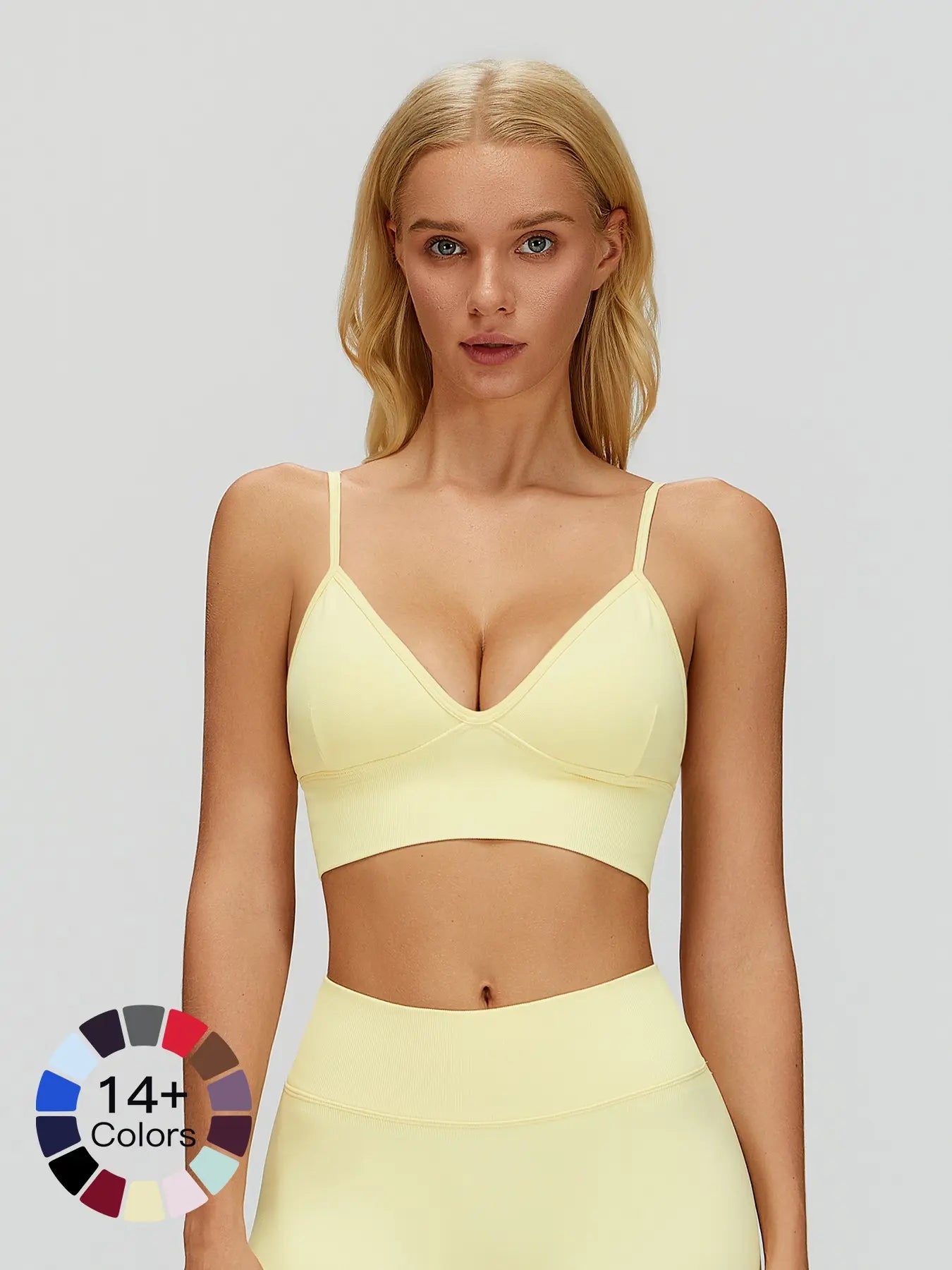 Seamless Yoga Bra with Shoulder Straps, Quick-Dry Sports Top - image 5