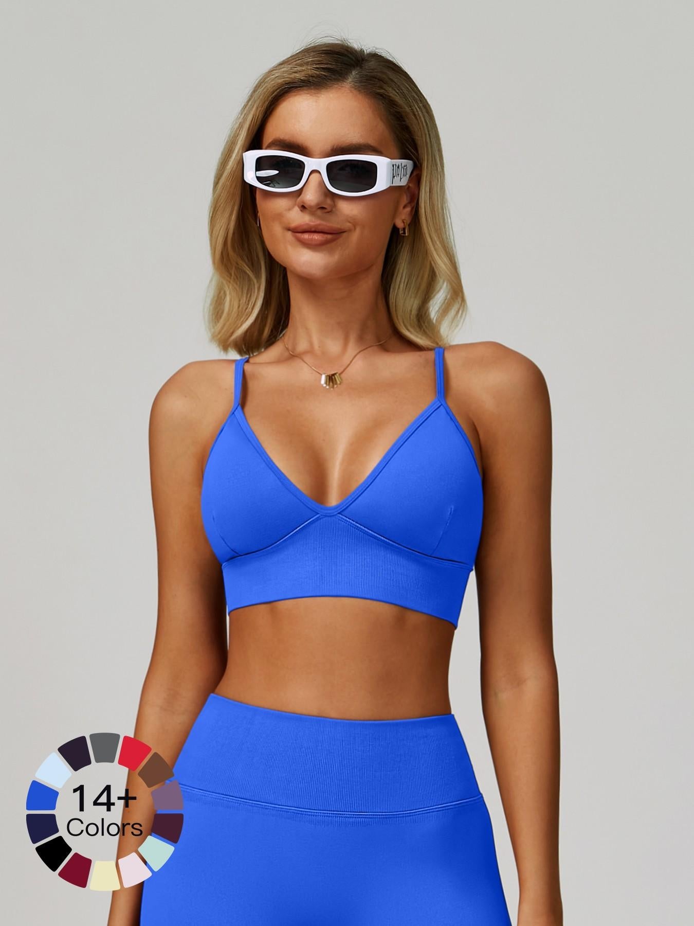 Seamless Yoga Bra with Shoulder Straps, Quick-Dry Sports Top - image 27