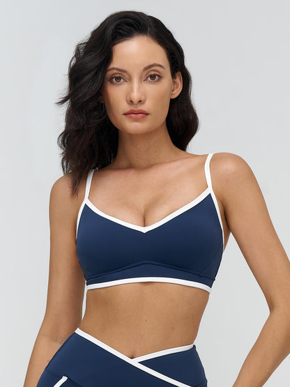 Women's Colorblock Yoga Bralette, Dual Shoulder Straps Design - image 11