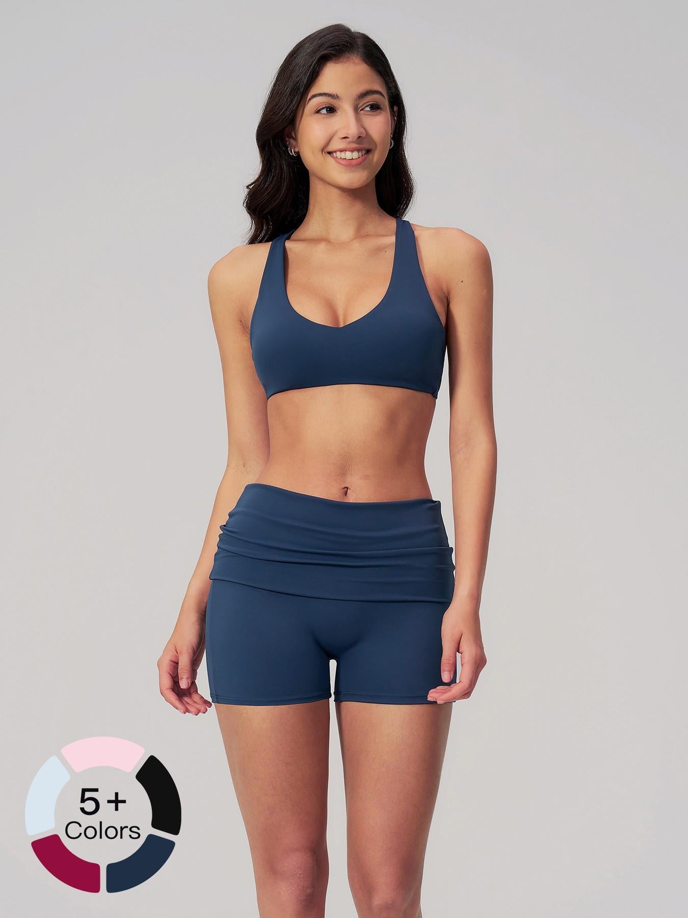 Women's Summer Cross Back Yoga Set, Two-Piece Outdoor Fitness Wear - image 21