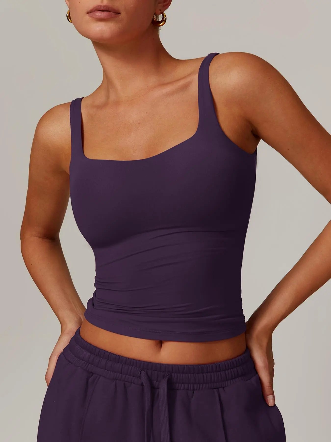 Women's Solid Color Sports Singlet with Built-In Bra Cups, High Stretch Comfortable Breathable Quick… - image 9