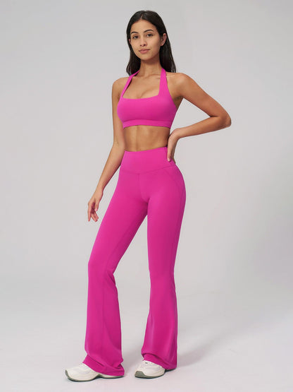 Cloud Sensory Backless Yoga Set, Halter Neck High Stretch Sporty Tight Fit Quick-Dry Fitness Clothing - image 13
