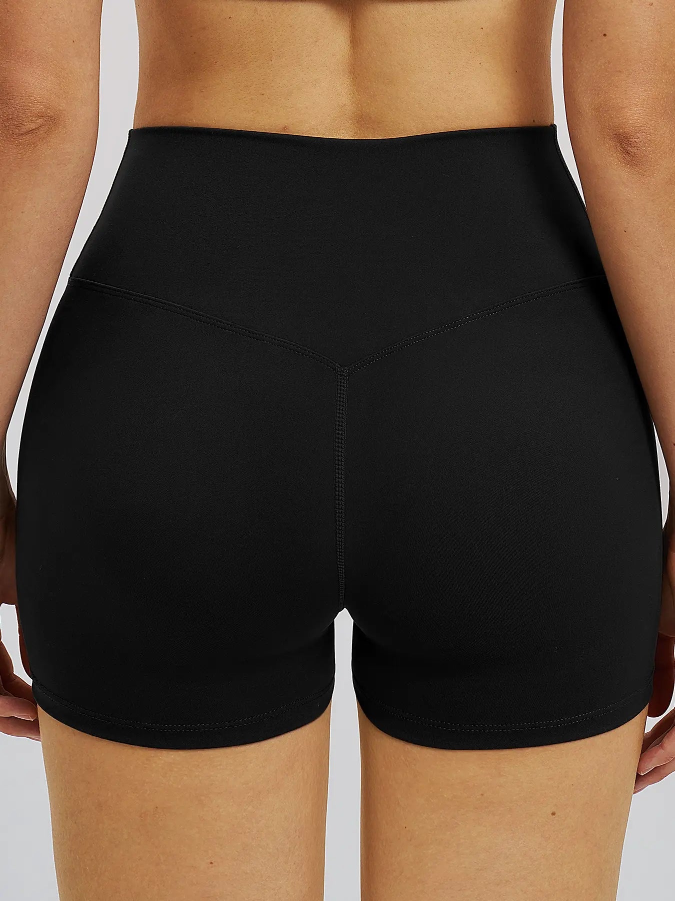 Cross Waist Yoga Shorts, Tight Fit Fleece Fitness Short Pants - image 6