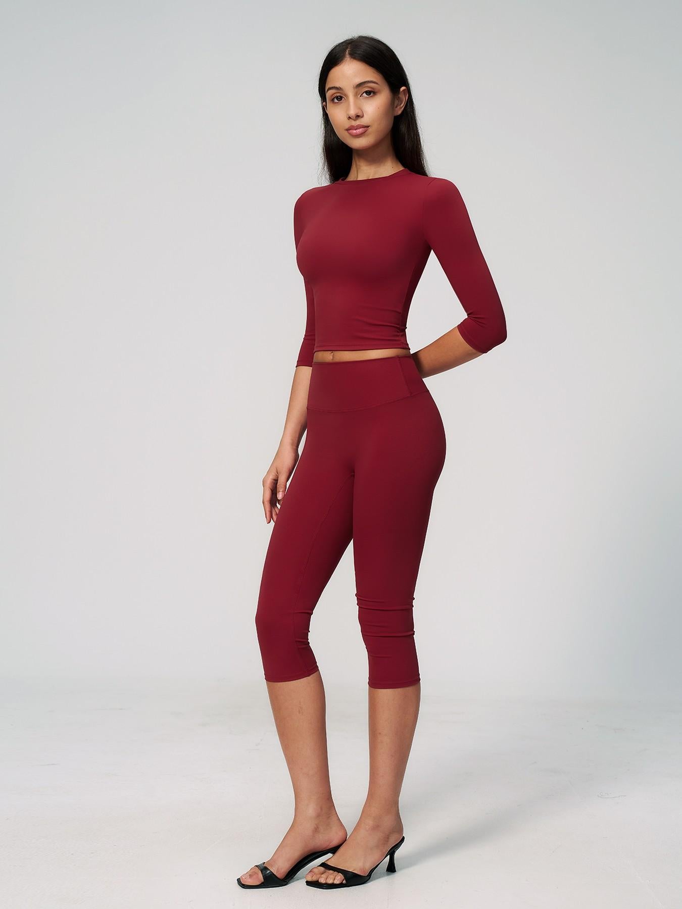 Women's New Fleece Sports Two-Piece Set, High-Waist Slim-Fit for Pilates - image 16