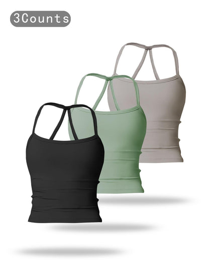 Women's Solid Backless Sports Cami Top, Quick Drying Breathable Sports Cami Top - image 30