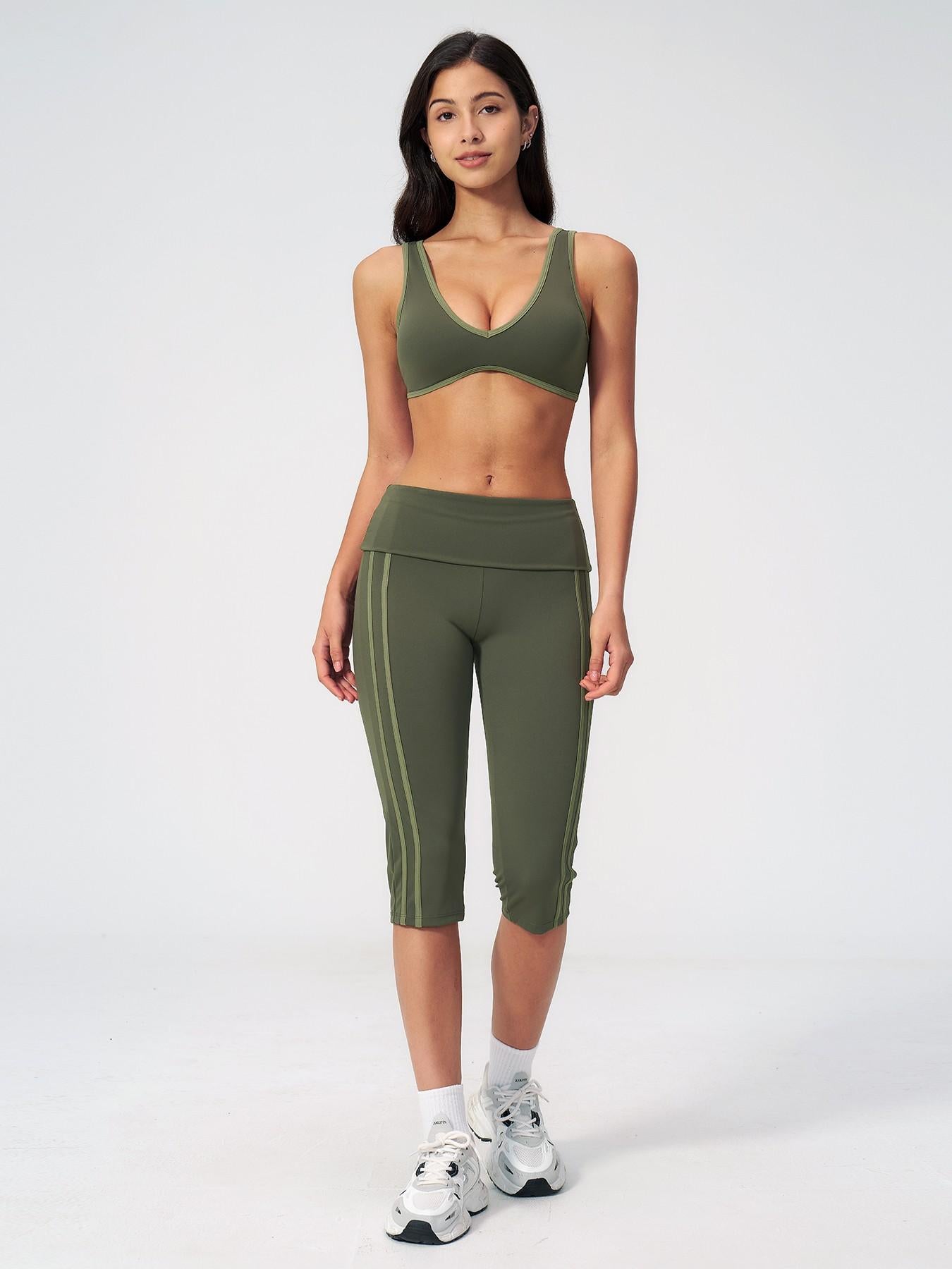 High Elastic Tight Yoga Set for Women, Flip Waist Fitness Bare Feel Sports Running Yoga - image 16