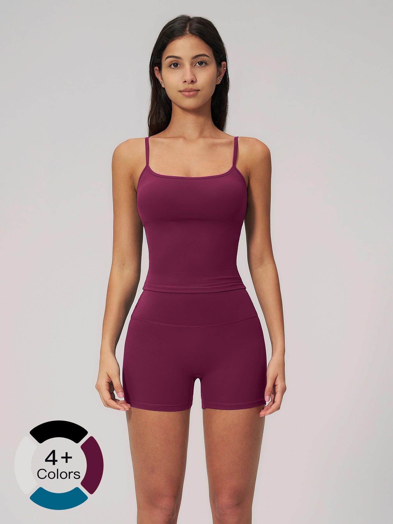 Creamy Soft Shockproof Sports Tank Top Set, High Waist Butt Lifting Fitness Wear - image 18