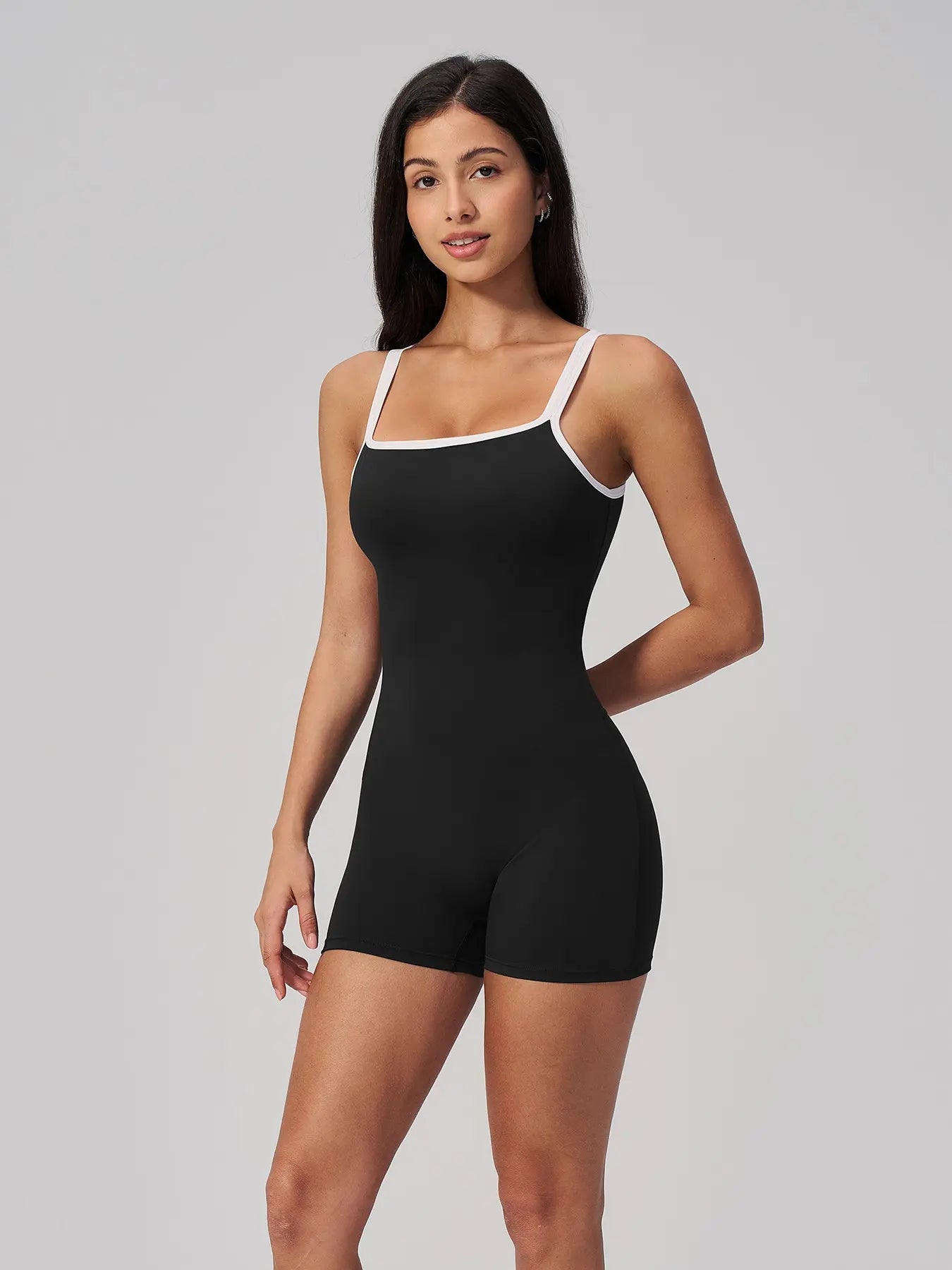 Cross-Border Tight-Fit Yoga Bodysuit, Square Neck Backless Fitness - image 9
