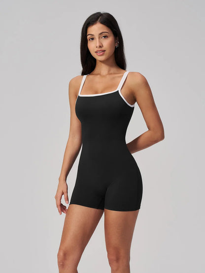 Cross-Border Tight-Fit Yoga Bodysuit, Square Neck Backless Fitness - image 9