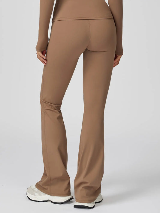 High Waist Yoga Pants, Fitted Wide Leg Bell Bottoms - image 3