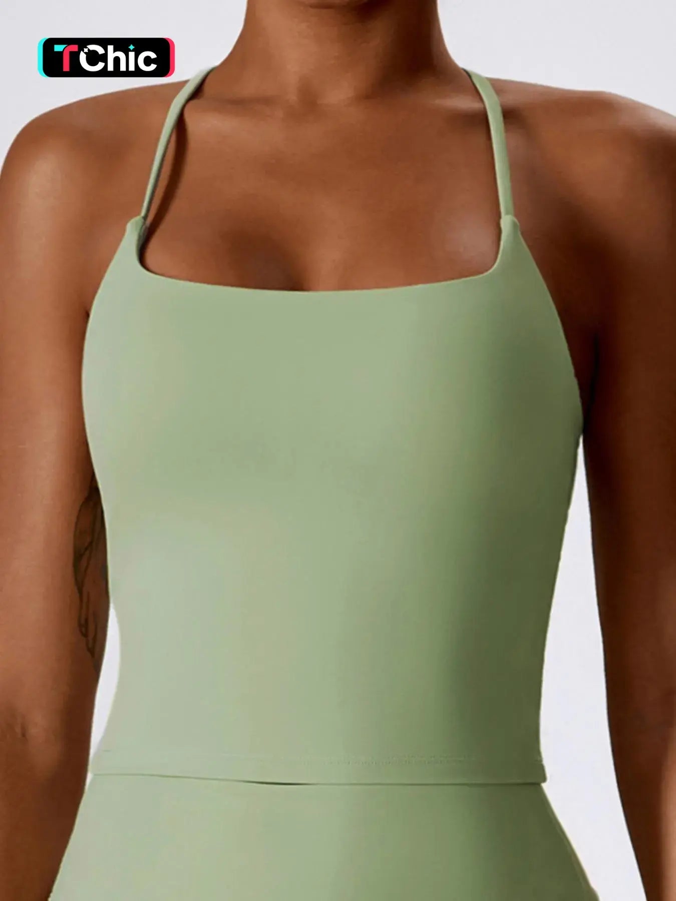 Women's Solid Criss Cross Backless Sports Vest, Casual Comfy Breathable Quick Drying Cami Top for…