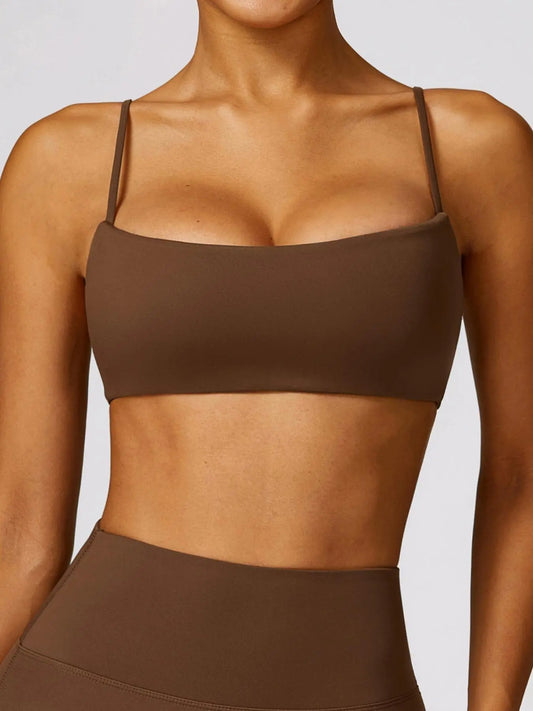 Women's Solid Backless Stretch Sports Bra, Sporty Breathable Comfortable Quick Drying Bra - image 3