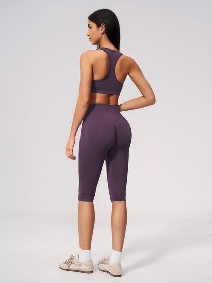 Seamless Yoga Workout Set, V-Neck Tight Fit Quick-Dry Moisture-Wicking High Waist Butt Lifting Sports… - image 12
