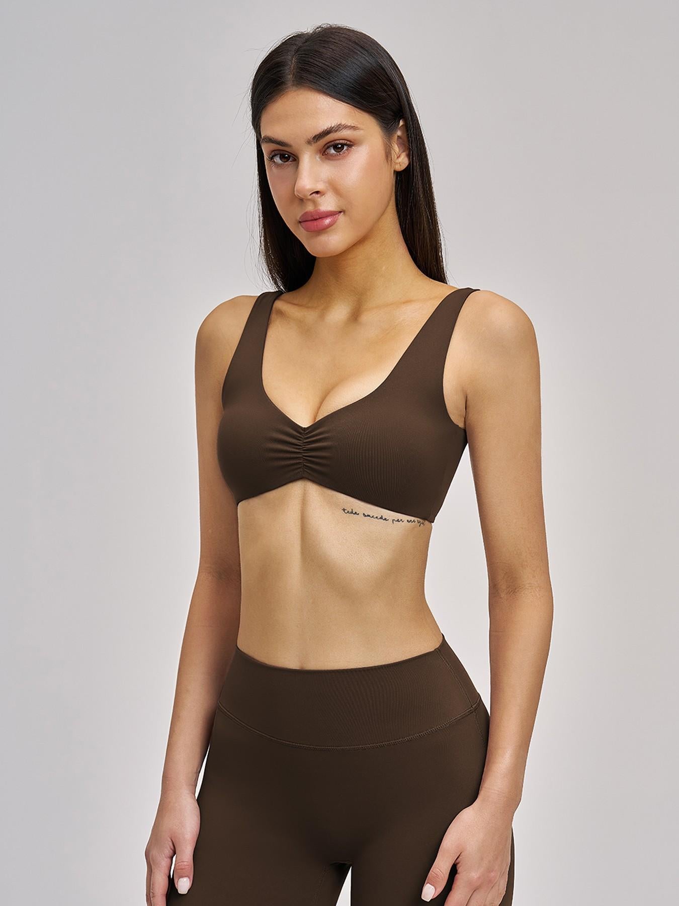 Sexy Backless Yoga Bra, Gathered Sports Running Fitness Underwear - image 13