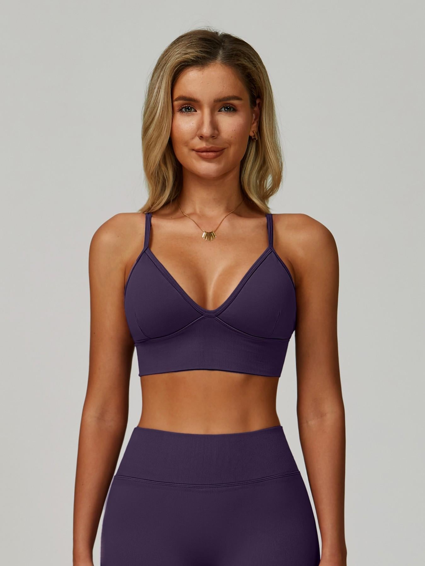 Seamless Yoga Bra with Shoulder Straps, Quick-Dry Sports Top - image 14