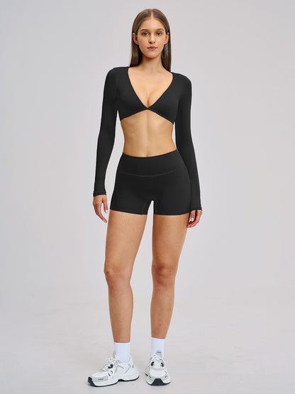 Women's Long Sleeve Yoga Set, Sporty Plain - image 13