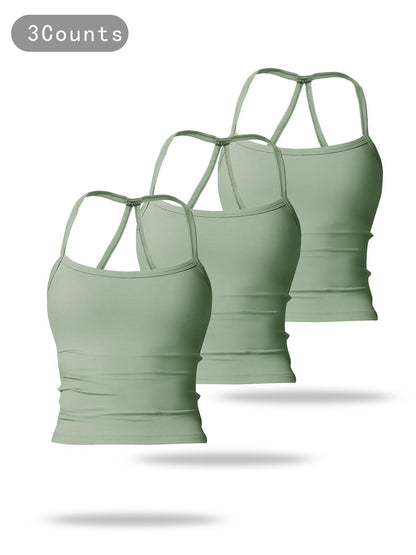 Women's Solid Backless Sports Cami Top, Quick Drying Breathable Sports Cami Top - image 23