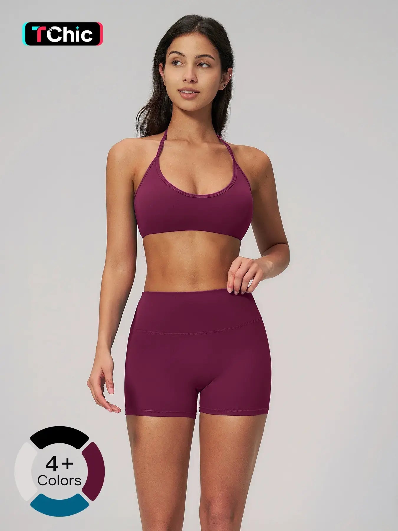 Creamy Soft Breathable Yoga Set, Stretchy Casual Yoga