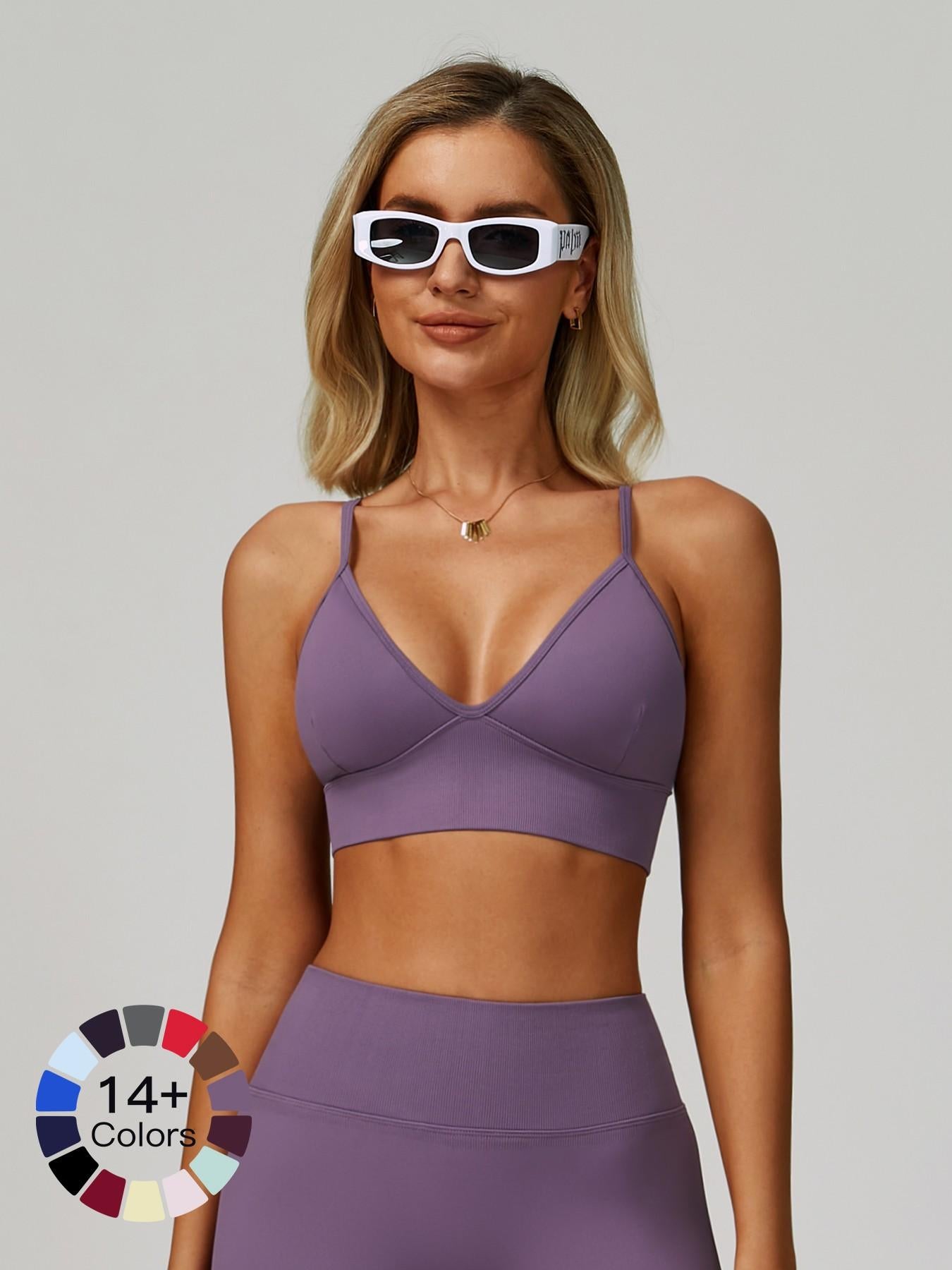 Seamless Yoga Bra with Shoulder Straps, Quick-Dry Sports Top - image 26