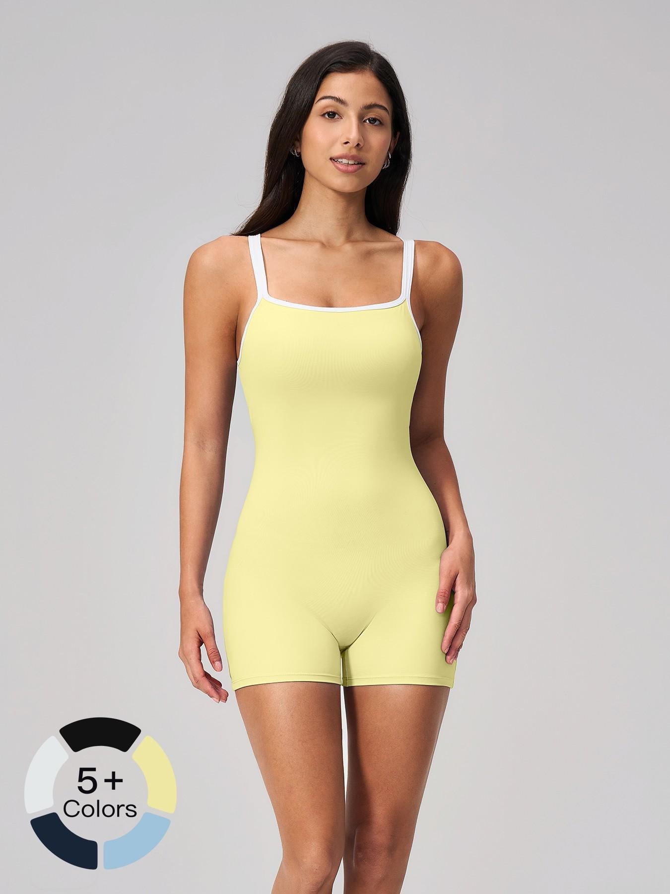 Cross-Border Tight-Fit Yoga Bodysuit, Square Neck Backless Fitness - image 13
