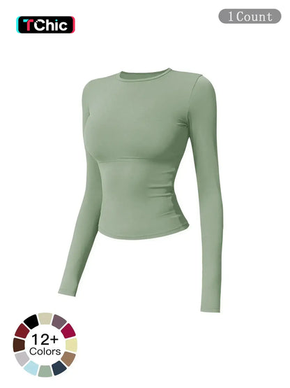 New Fleece Long Sleeve Yoga Top, High Strength Fitness Wear