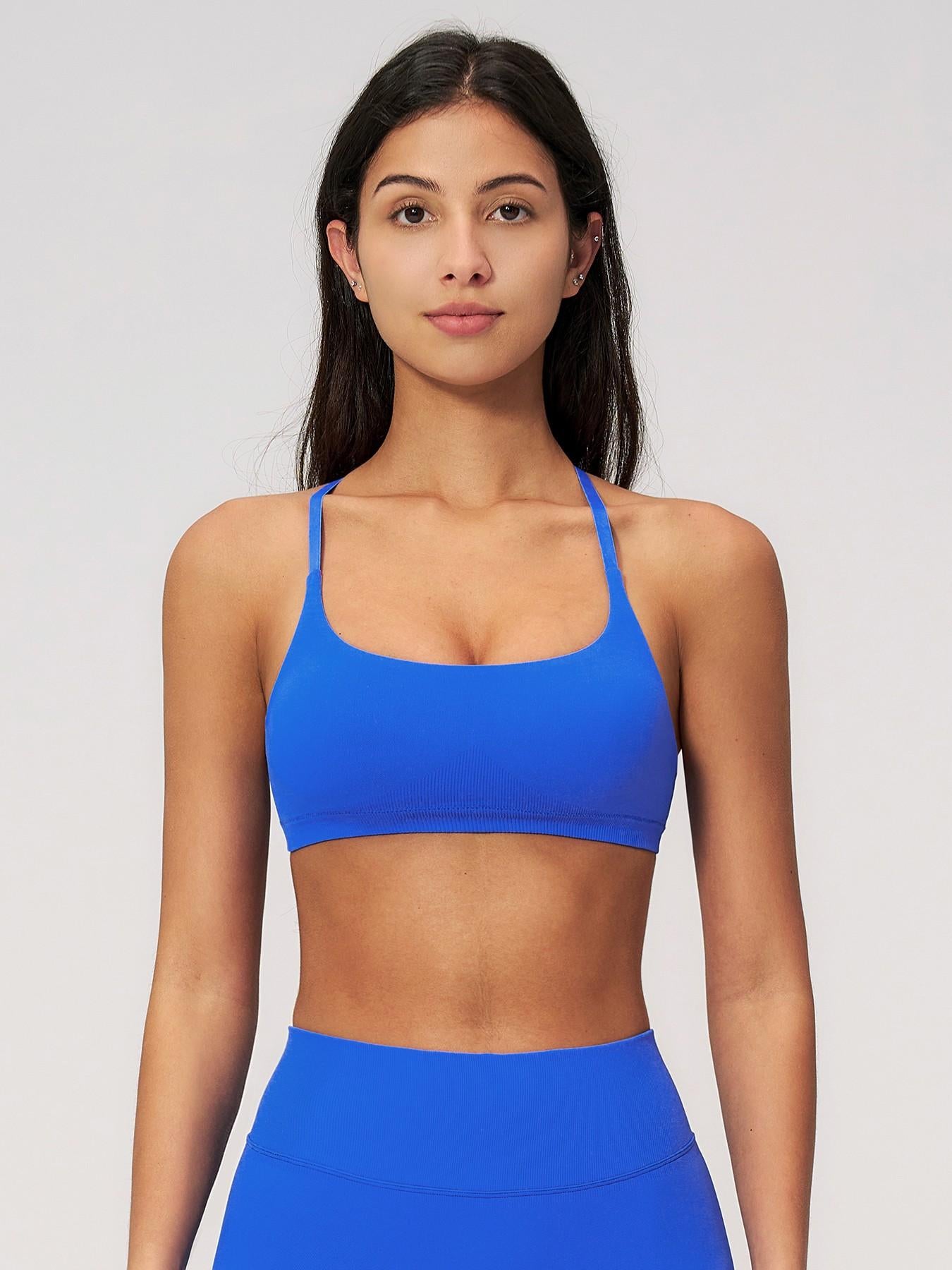 Seamless Cross Back Sports Bra, Adjustable Running Yoga Bra - image 13