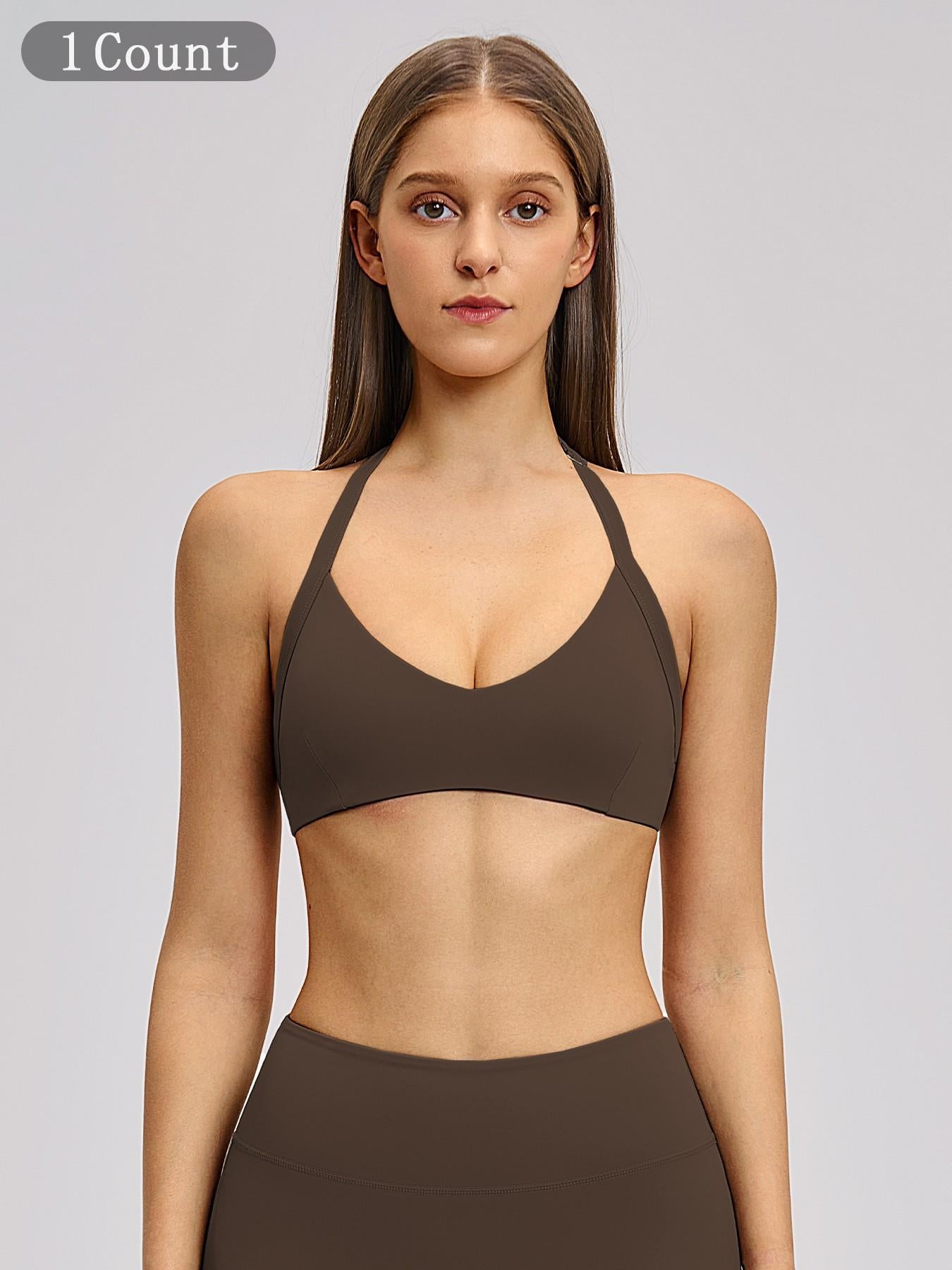 Cross-Border Plush Halter Sports Bra, Hollow Back Yoga Innerwear - image 8