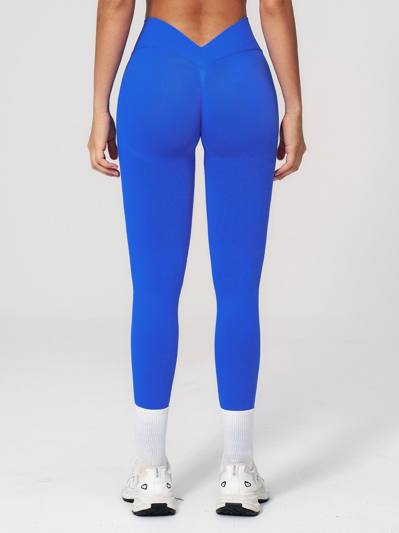 Seamless Peach Butt Yoga Pants, V-Shape Tight Fit Slimming Running Sports Quick-Dry Fitness Long Pants - image 12